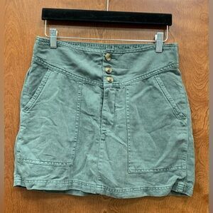 Aerie Green Wash Super Soft Linen Lyocell Twill Mini Skirt w/pockets size medium